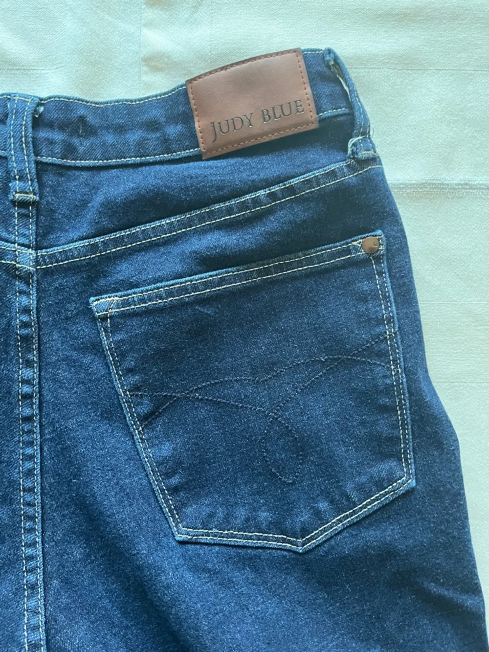 Judy Blue Woman’s Spandex Relaxed Dark Blue Denim Jeans Wide Leg Size 14W - Picture 9 of 11